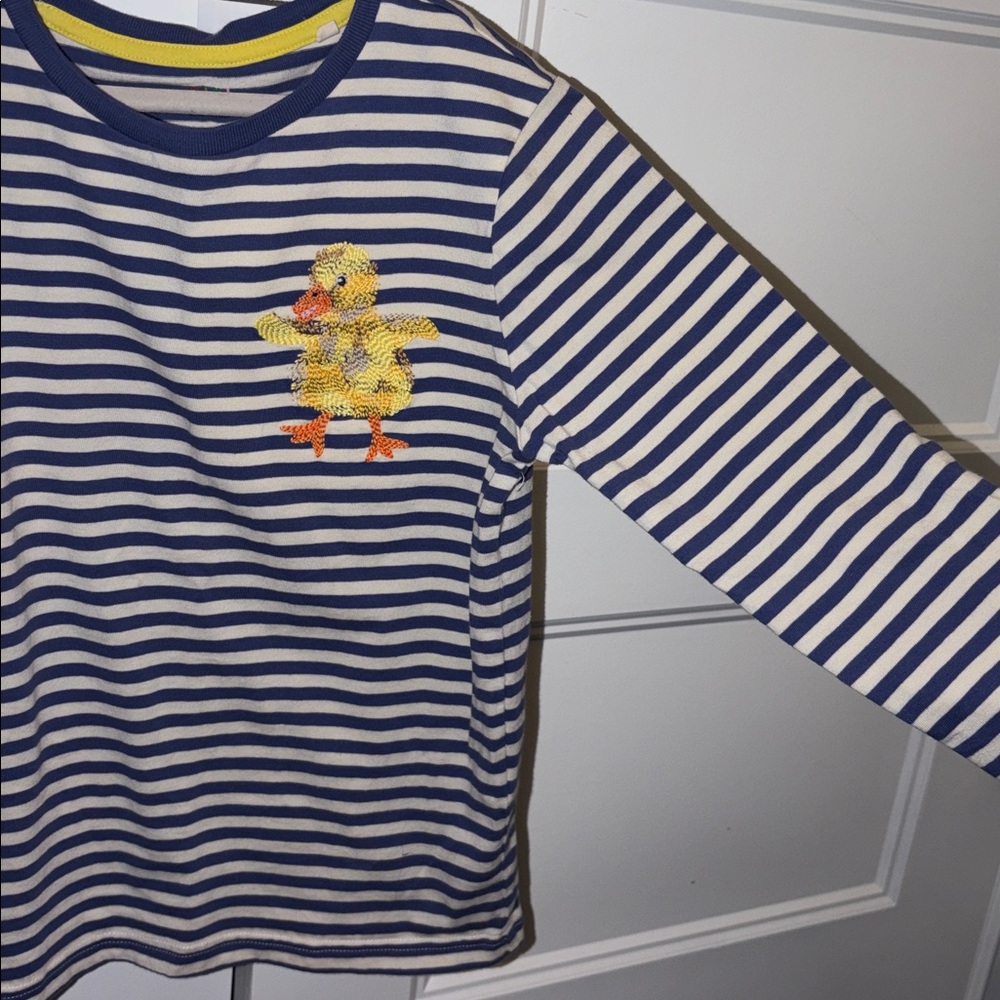 *SALE* ⚡️Mini Boden Navy and White Striped Shirt with Duck Embroidery - Picture 4 of 10